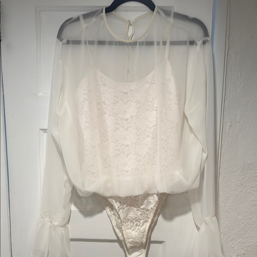 Stunning Sheer Lace Bodysuit Top